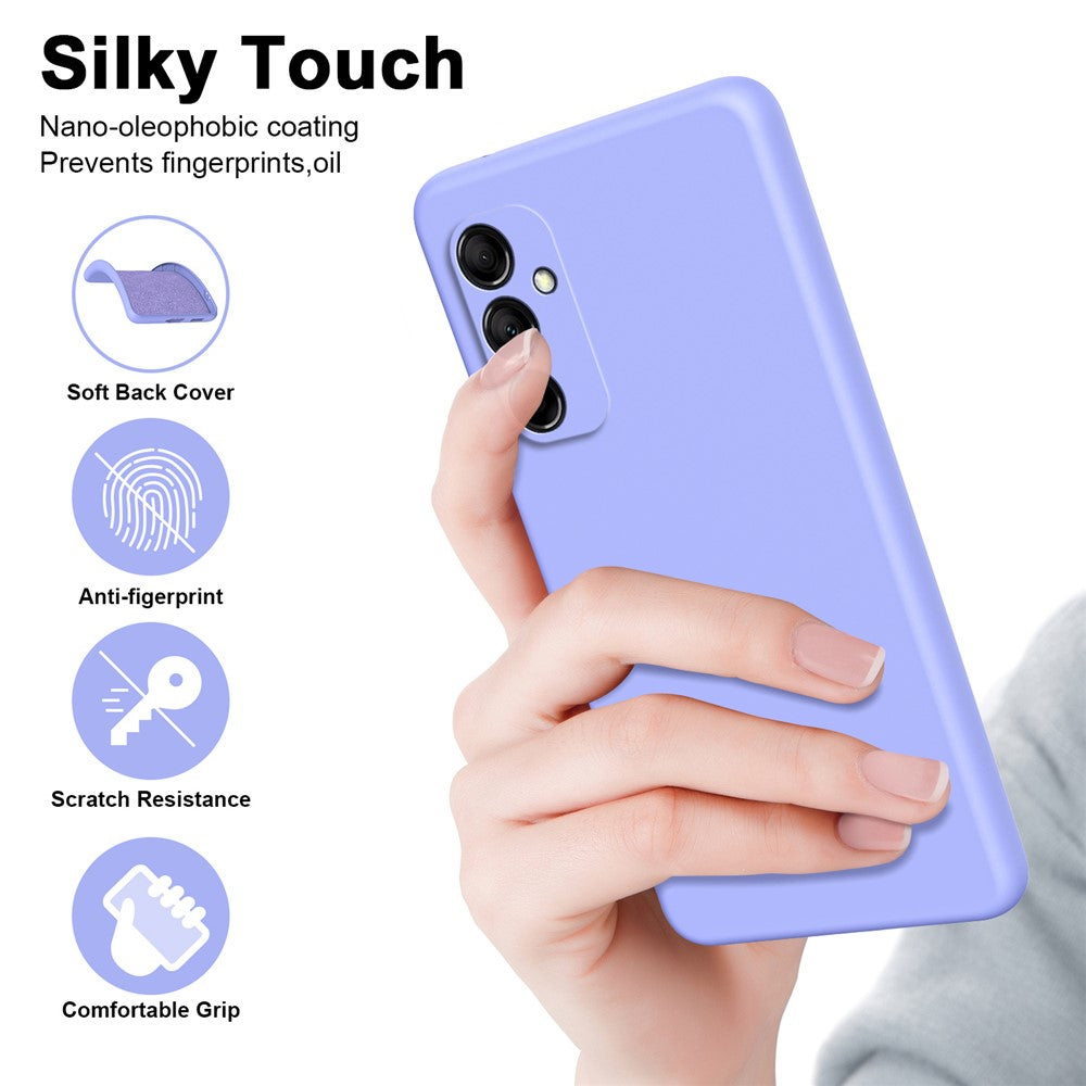 For Samsung Galaxy M14 5G Fiber Lining Soft TPU Phone Case 2.2mm Thickness Rubberized Phone Cover - Blue