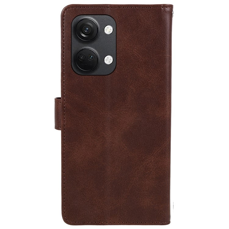 For OnePlus Ace 2V / Nord 3 5G PU Leather Phone Case Calf Texture Wallet Stand Anti-drop Cover - Brown