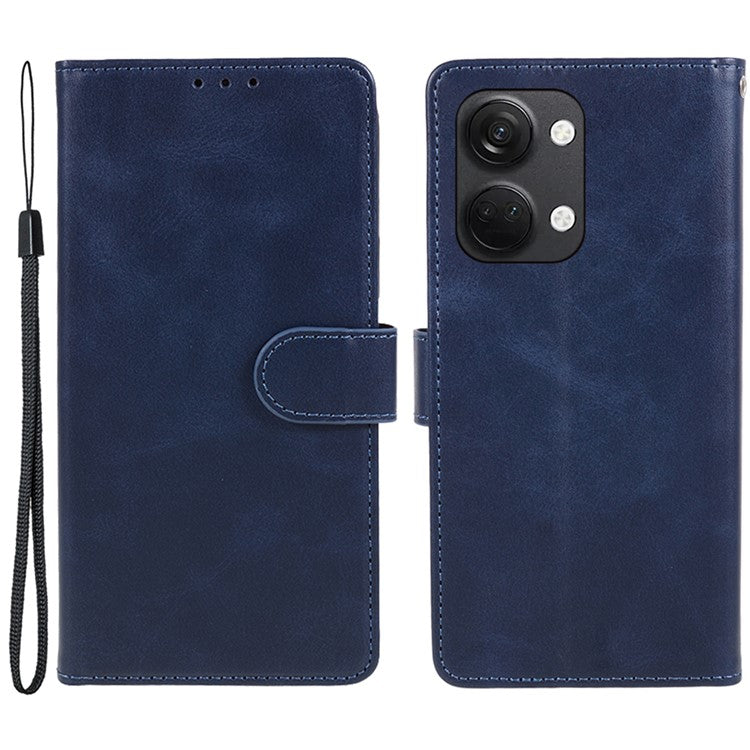 For OnePlus Ace 2V / Nord 3 5G PU Leather Phone Case Calf Texture Wallet Stand Anti-drop Cover - Blue