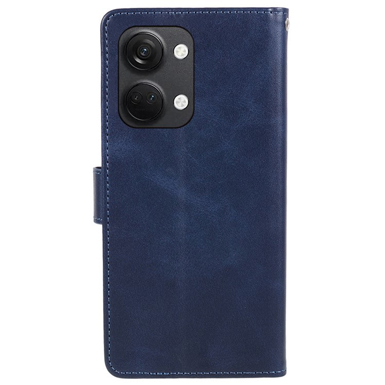 For OnePlus Ace 2V / Nord 3 5G PU Leather Phone Case Calf Texture Wallet Stand Anti-drop Cover - Blue