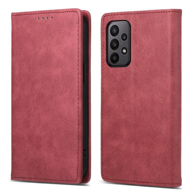 DF-05 For Samsung Galaxy A23 5G (Global Version) / A23 4G Wallet Phone Leather Case RFID Blocking Stand Phone Cover - Red