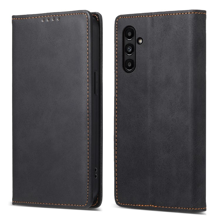DF-05 For Samsung Galaxy A14 4G / 5G PU Leather Case RFID Blocking Phone Cover with Stand Wallet - Black