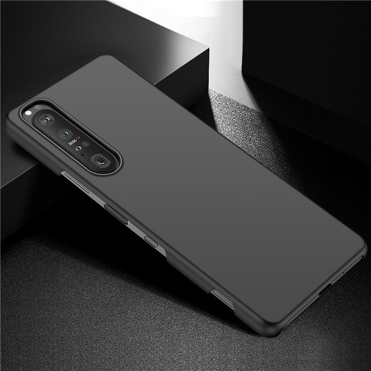 For Sony Xperia 1 III 5G Solid Color Shockproof Phone Case Hard PC Back Cover - Black