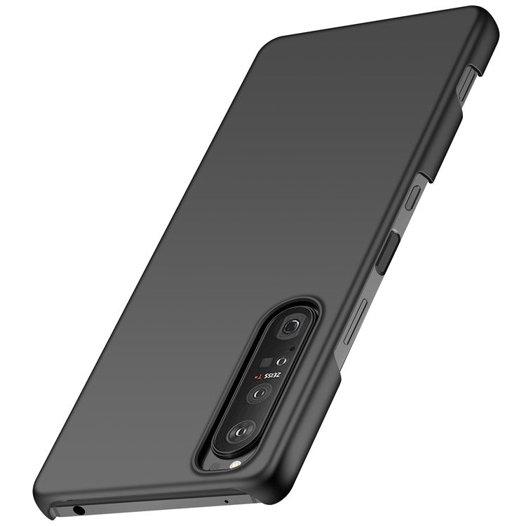 For Sony Xperia 1 III 5G Solid Color Shockproof Phone Case Hard PC Back Cover - Black