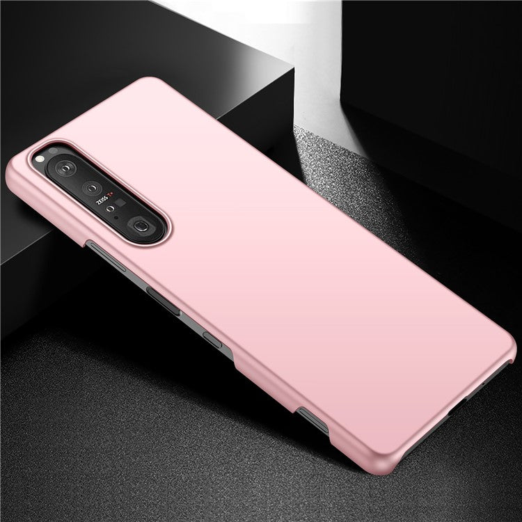 For Sony Xperia 1 III 5G Solid Color Shockproof Phone Case Hard PC Back Cover - Rose Gold