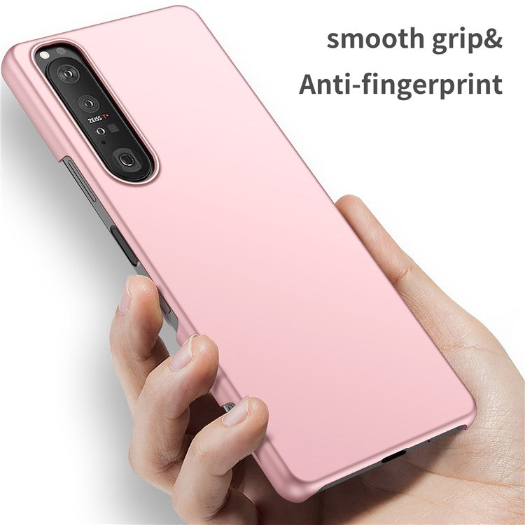 For Sony Xperia 1 III 5G Solid Color Shockproof Phone Case Hard PC Back Cover - Rose Gold