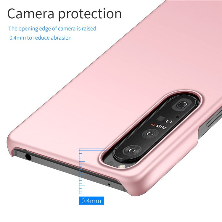 For Sony Xperia 1 III 5G Solid Color Shockproof Phone Case Hard PC Back Cover - Rose Gold