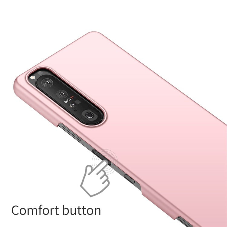 For Sony Xperia 1 III 5G Solid Color Shockproof Phone Case Hard PC Back Cover - Rose Gold