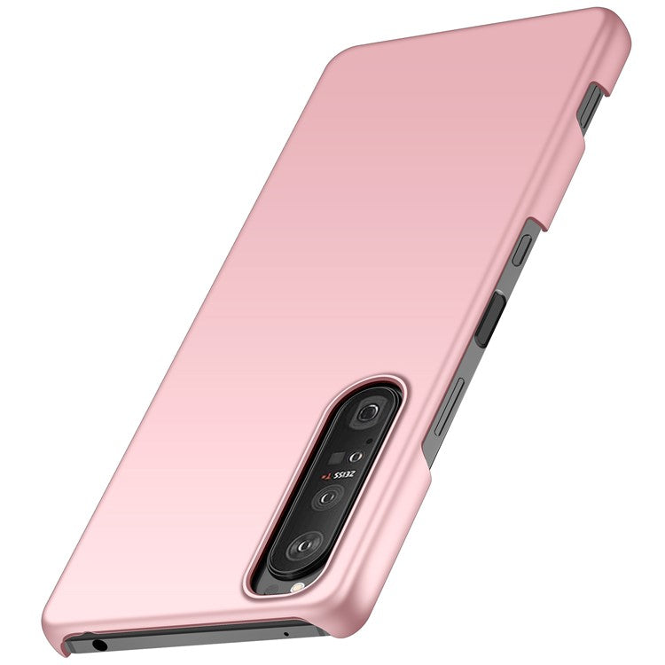 For Sony Xperia 1 III 5G Solid Color Shockproof Phone Case Hard PC Back Cover - Rose Gold