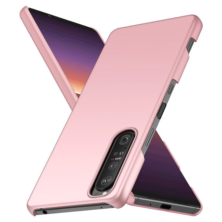 For Sony Xperia 1 III 5G Solid Color Shockproof Phone Case Hard PC Back Cover - Rose Gold