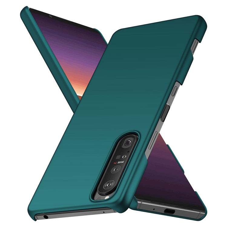 For Sony Xperia 1 III 5G Solid Color Shockproof Phone Case Hard PC Back Cover - Green