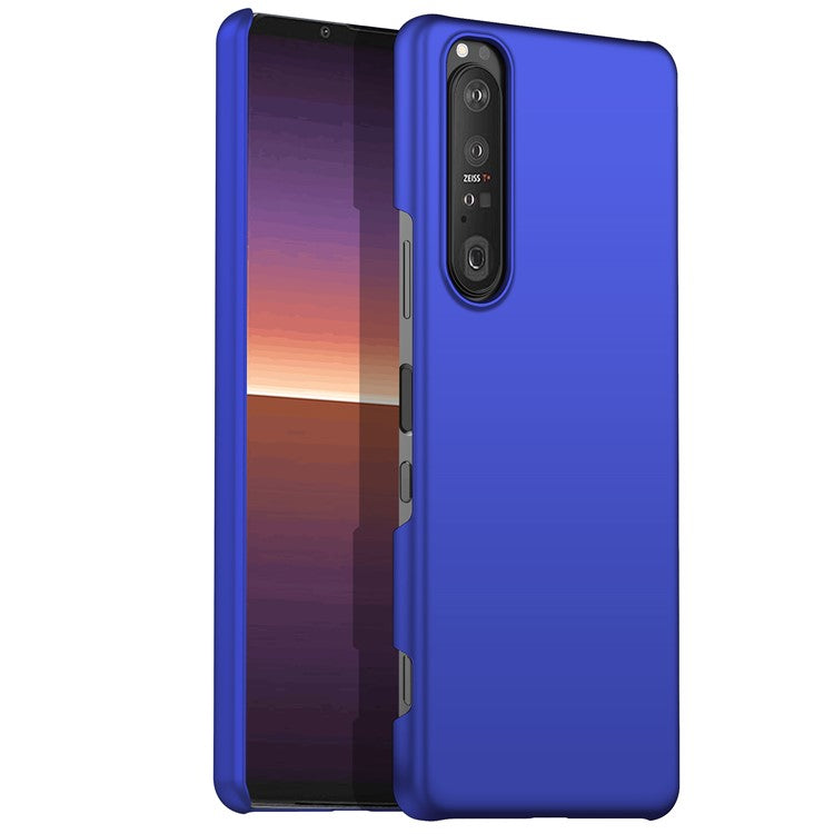For Sony Xperia 1 III 5G Solid Color Shockproof Phone Case Hard PC Back Cover - Blue