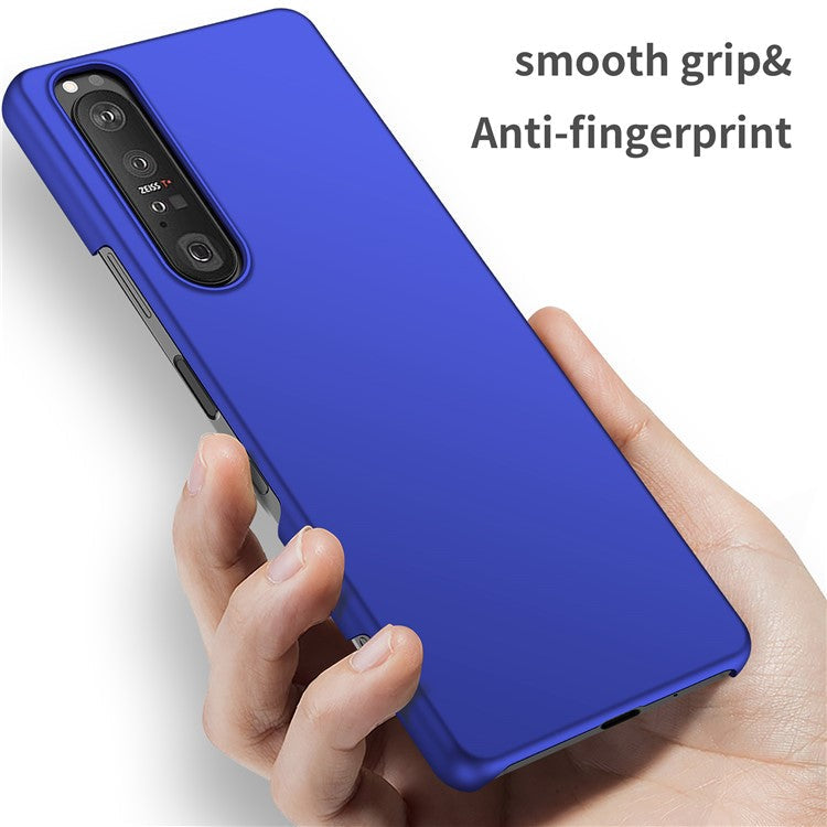 For Sony Xperia 1 III 5G Solid Color Shockproof Phone Case Hard PC Back Cover - Blue