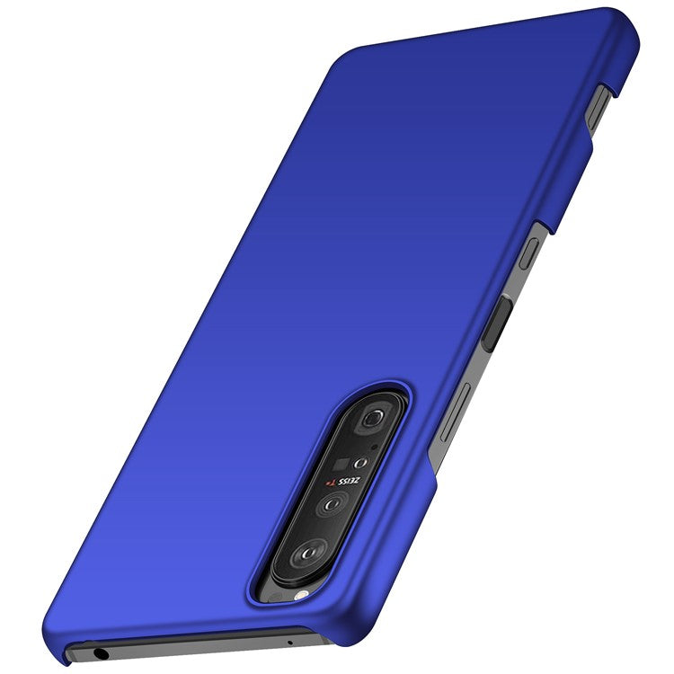 For Sony Xperia 1 III 5G Solid Color Shockproof Phone Case Hard PC Back Cover - Blue