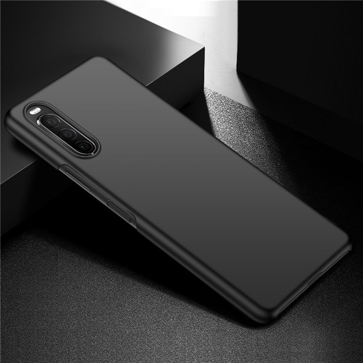 For Sony Xperia 10 II Hard PC Anti-scratch Phone Cover Solid Color Drop-proof Case - Black