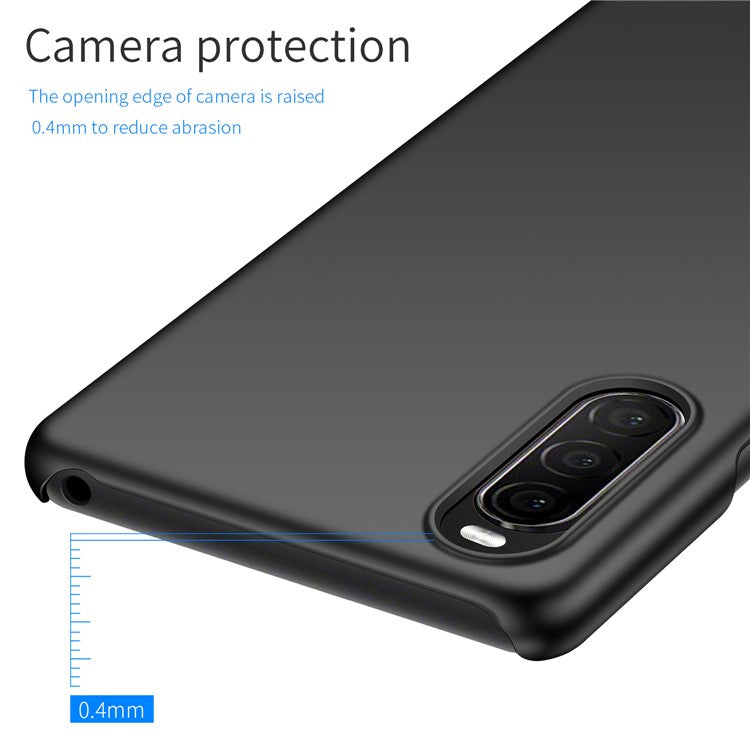 For Sony Xperia 10 II Hard PC Anti-scratch Phone Cover Solid Color Drop-proof Case - Black