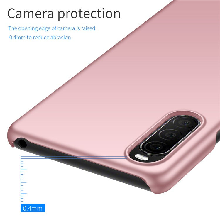 For Sony Xperia 10 II Hard PC Anti-scratch Phone Cover Solid Color Drop-proof Case - Rose Gold