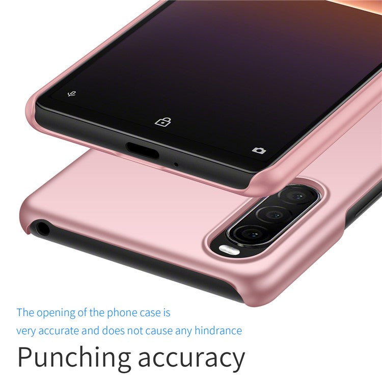 For Sony Xperia 10 II Hard PC Anti-scratch Phone Cover Solid Color Drop-proof Case - Rose Gold