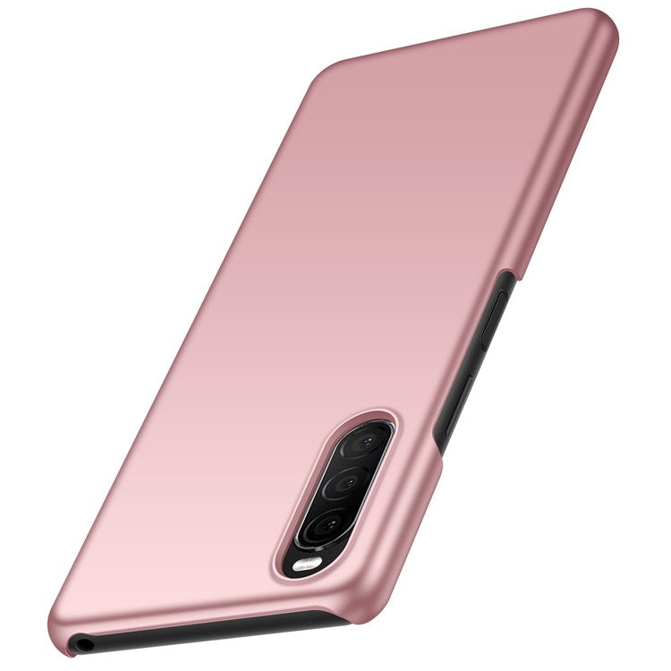 For Sony Xperia 10 II Hard PC Anti-scratch Phone Cover Solid Color Drop-proof Case - Rose Gold