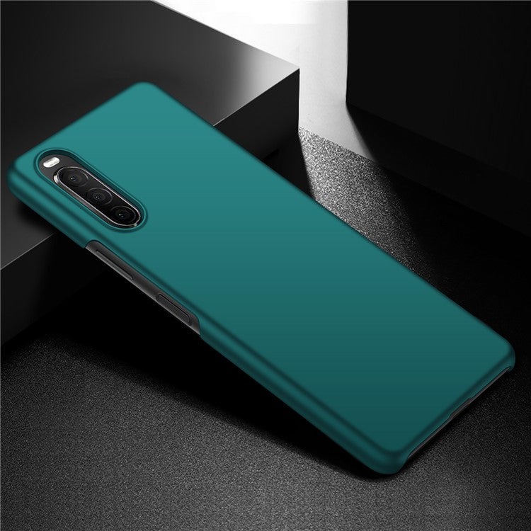 For Sony Xperia 10 II Hard PC Anti-scratch Phone Cover Solid Color Drop-proof Case - Green