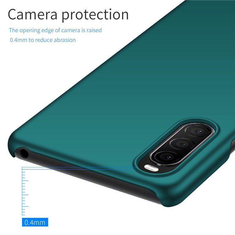 For Sony Xperia 10 II Hard PC Anti-scratch Phone Cover Solid Color Drop-proof Case - Green