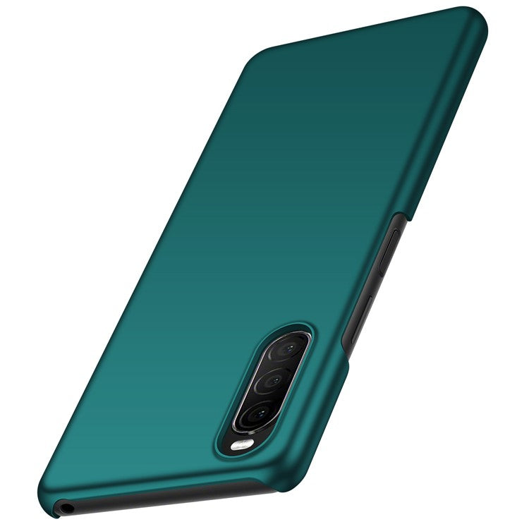 For Sony Xperia 10 II Hard PC Anti-scratch Phone Cover Solid Color Drop-proof Case - Green