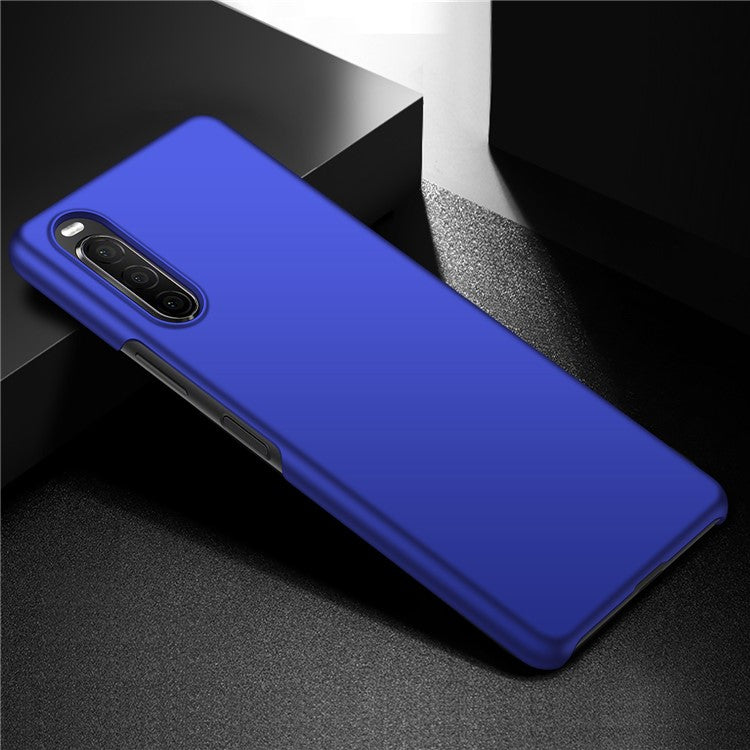 For Sony Xperia 10 II Hard PC Anti-scratch Phone Cover Solid Color Drop-proof Case - Blue