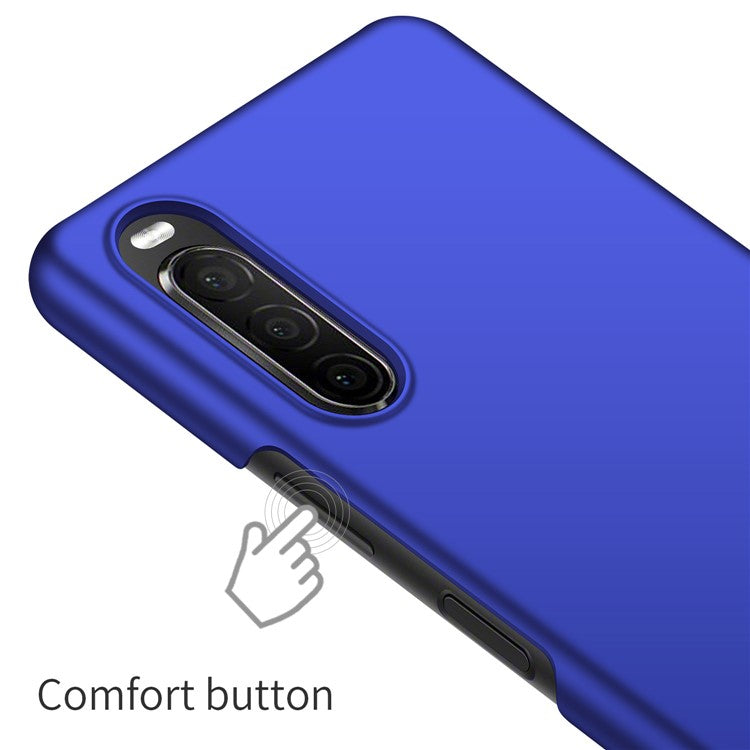 For Sony Xperia 10 II Hard PC Anti-scratch Phone Cover Solid Color Drop-proof Case - Blue