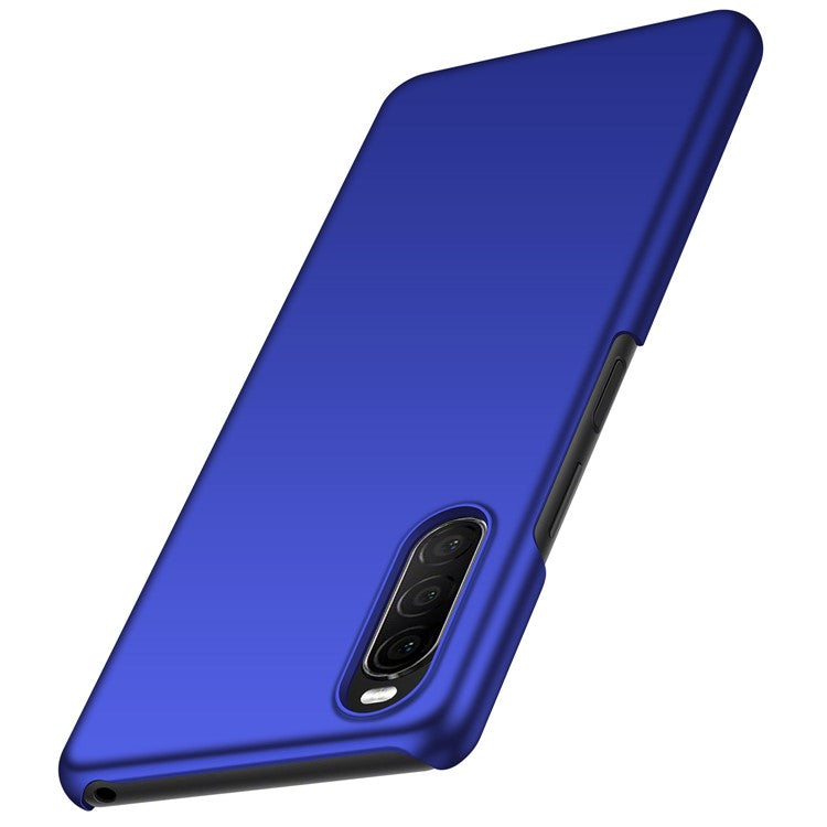 For Sony Xperia 10 II Hard PC Anti-scratch Phone Cover Solid Color Drop-proof Case - Blue