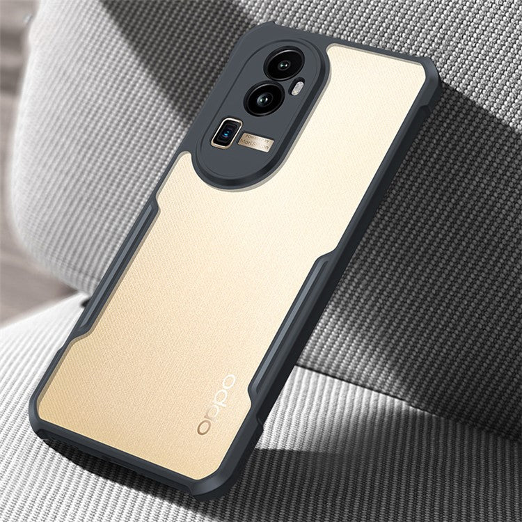 XUNDD For Oppo Reno10 Pro+ 5G Anti-drop Phone Case Acrylic+TPU Protective Phone Cover - Black / Laser Texture