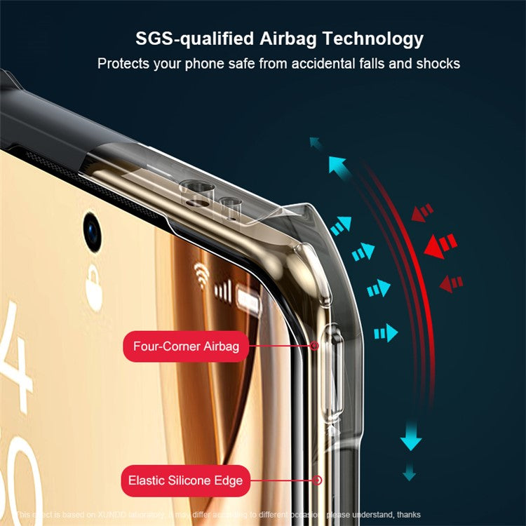 XUNDD For Oppo Reno10 Pro+ 5G Anti-drop Phone Case Acrylic+TPU Protective Phone Cover - Black / Laser Texture
