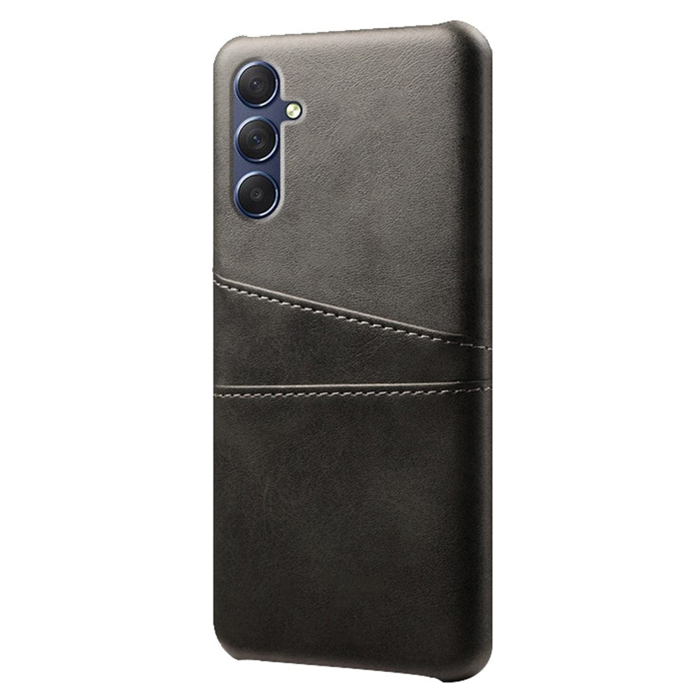 For Samsung Galaxy M54 5G / F54 5G Dual Card Slots Phone Case PU Leather Coated Hard PC Back Cover - Black