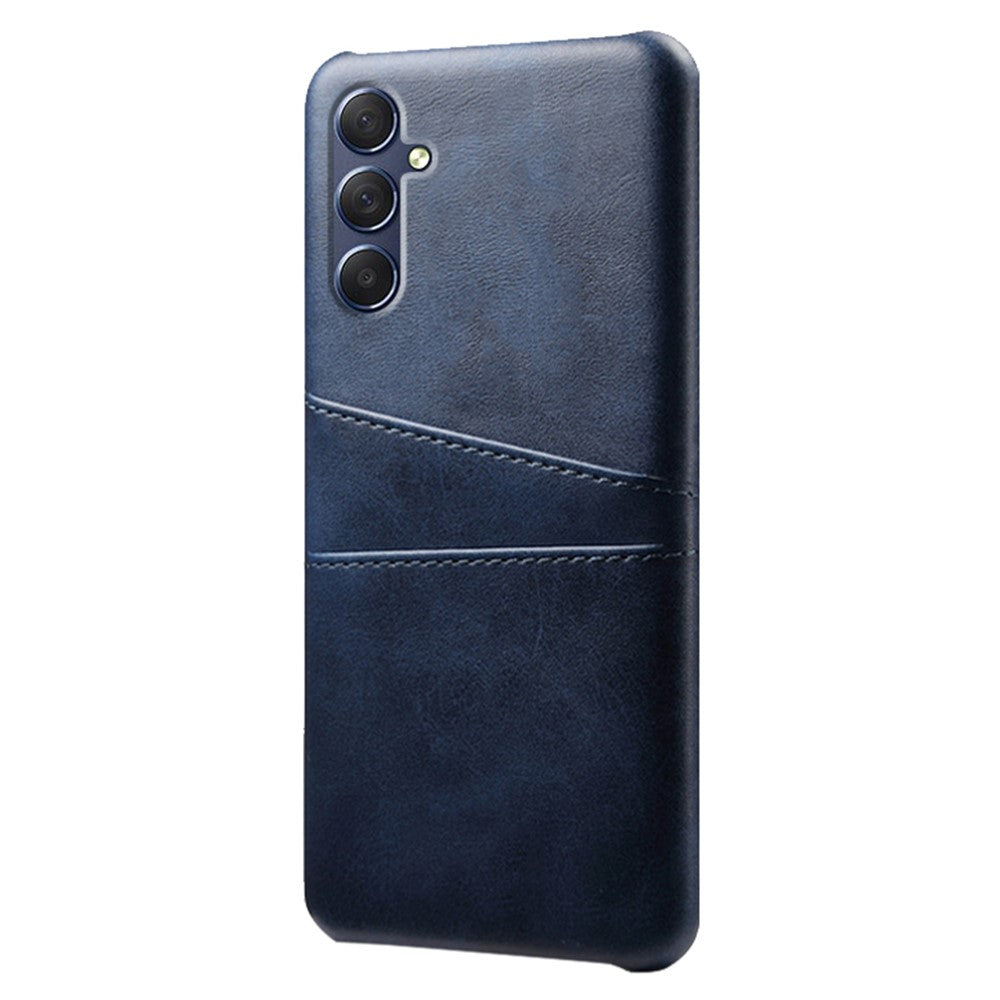 For Samsung Galaxy M54 5G / F54 5G Dual Card Slots Phone Case PU Leather Coated Hard PC Back Cover - Blue