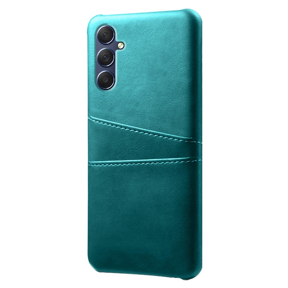 For Samsung Galaxy M54 5G / F54 5G Dual Card Slots Phone Case PU Leather Coated Hard PC Back Cover - Green