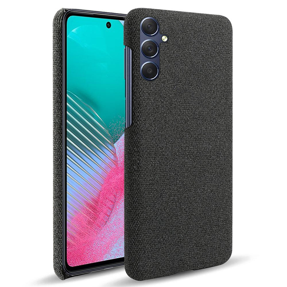 For Samsung Galaxy M54 5G / F54 5G Cloth+Hard PC Back Cover Scratch-proof Protective Phone Case - Black