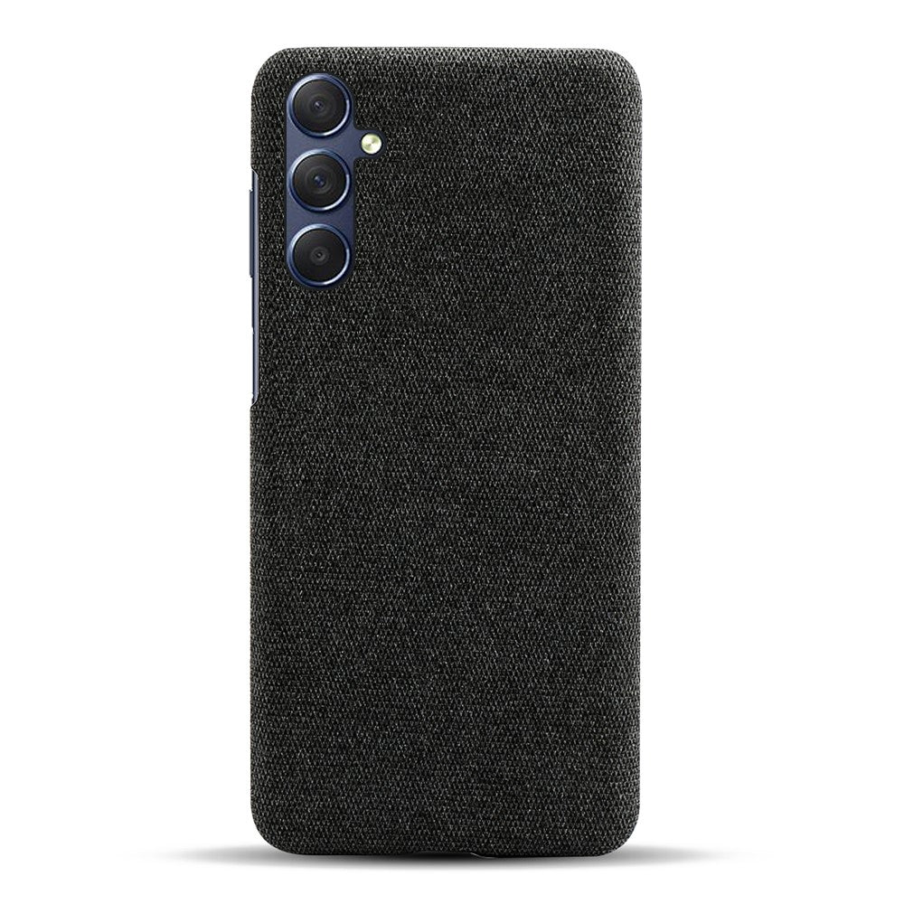 For Samsung Galaxy M54 5G / F54 5G Cloth+Hard PC Back Cover Scratch-proof Protective Phone Case - Black