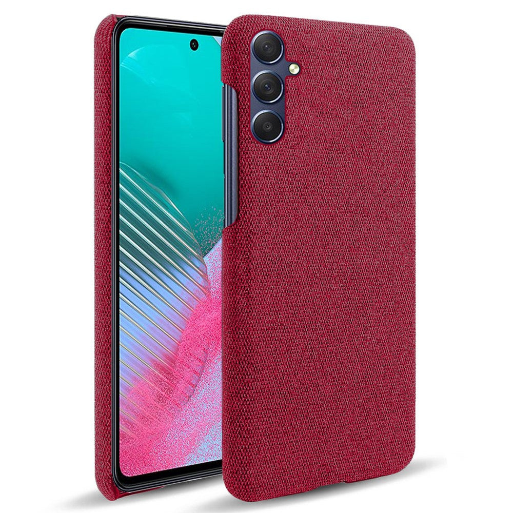 For Samsung Galaxy M54 5G / F54 5G Cloth+Hard PC Back Cover Scratch-proof Protective Phone Case - Red