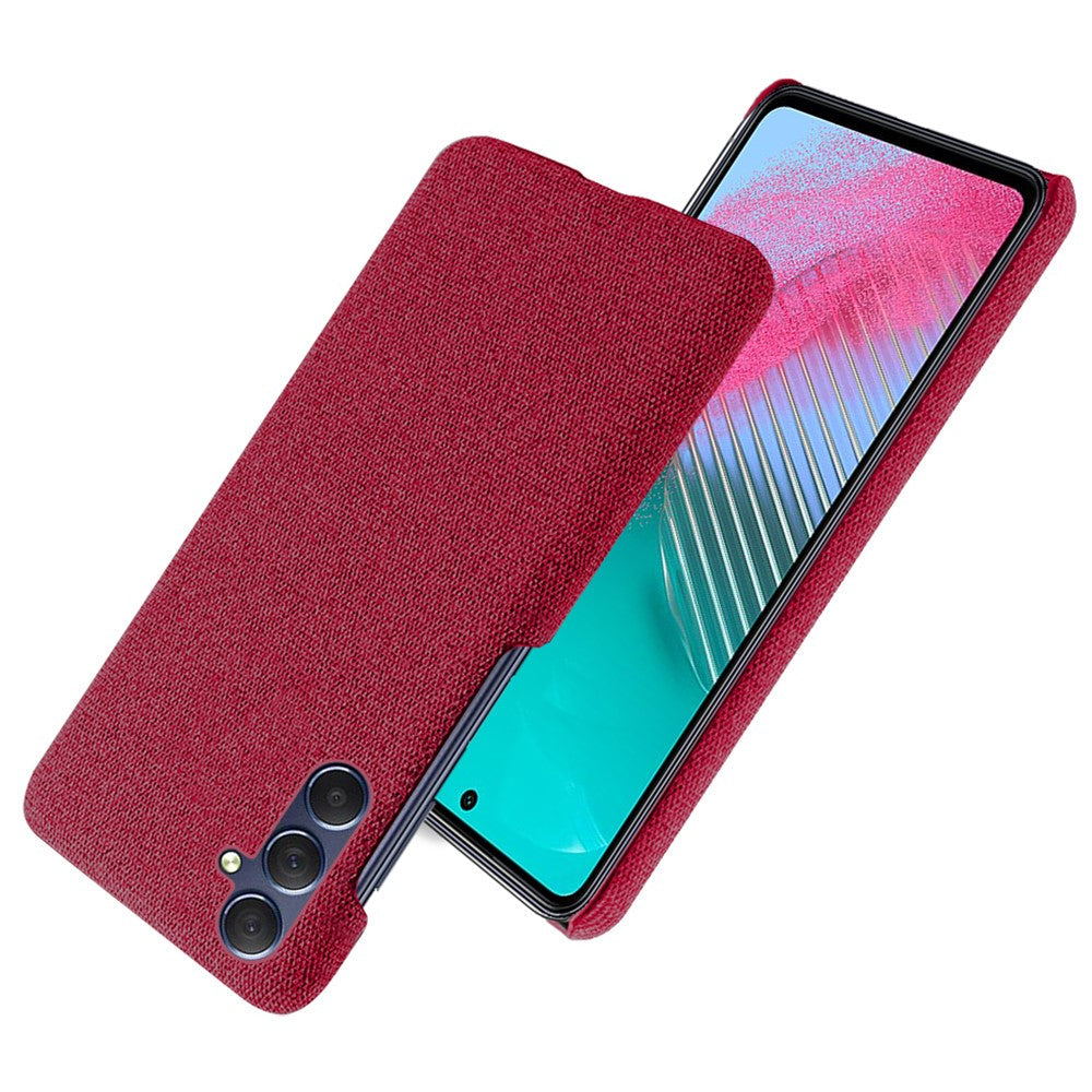 For Samsung Galaxy M54 5G / F54 5G Cloth+Hard PC Back Cover Scratch-proof Protective Phone Case - Red