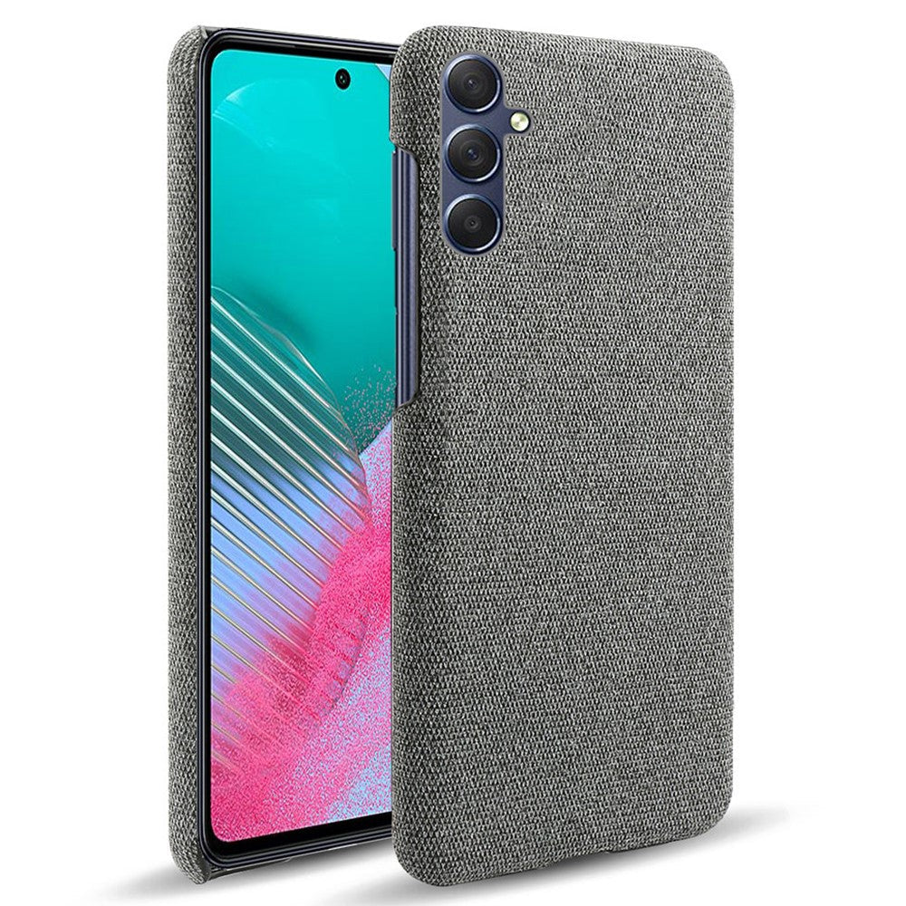 For Samsung Galaxy M54 5G / F54 5G Cloth+Hard PC Back Cover Scratch-proof Protective Phone Case - Grey