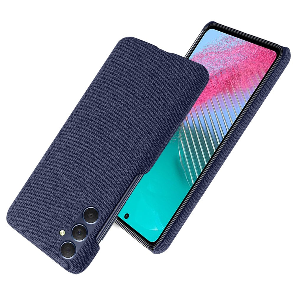 For Samsung Galaxy M54 5G / F54 5G Cloth+Hard PC Back Cover Scratch-proof Protective Phone Case - Blue