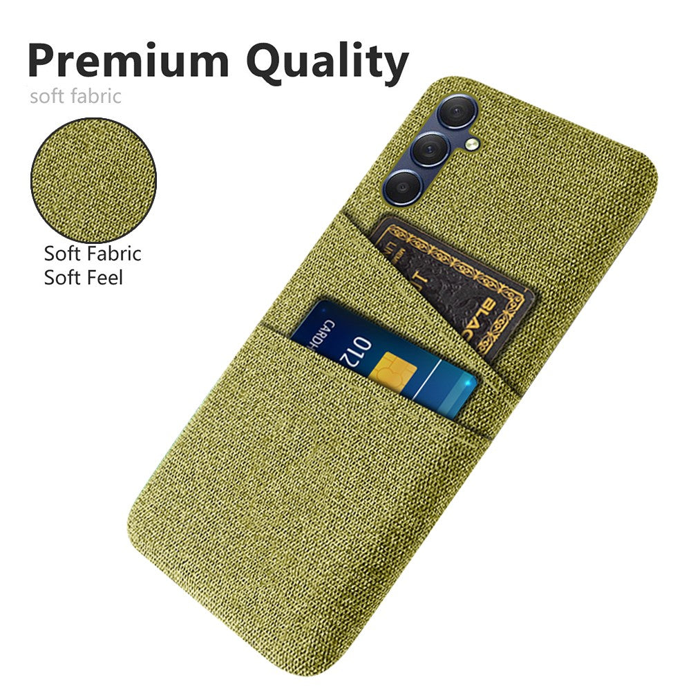 Phone Case for Samsung Galaxy M54 5G / F54 5G , PC + Cloth Anti-drop Cover with Dual Card Slots - Yellow