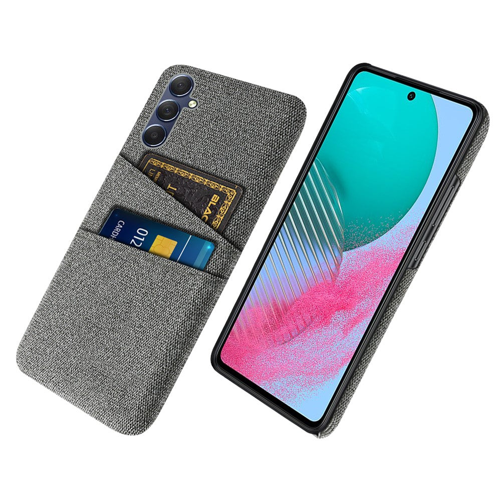Phone Case for Samsung Galaxy M54 5G / F54 5G , PC + Cloth Anti-drop Cover with Dual Card Slots - Grey
