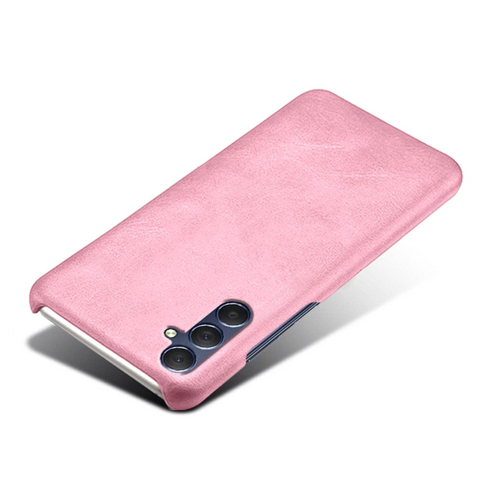 For Samsung Galaxy M54 5G / F54 5G Calf Texture Phone Case Shockproof PU Leather+PC Smartphone Cover - Rose Gold