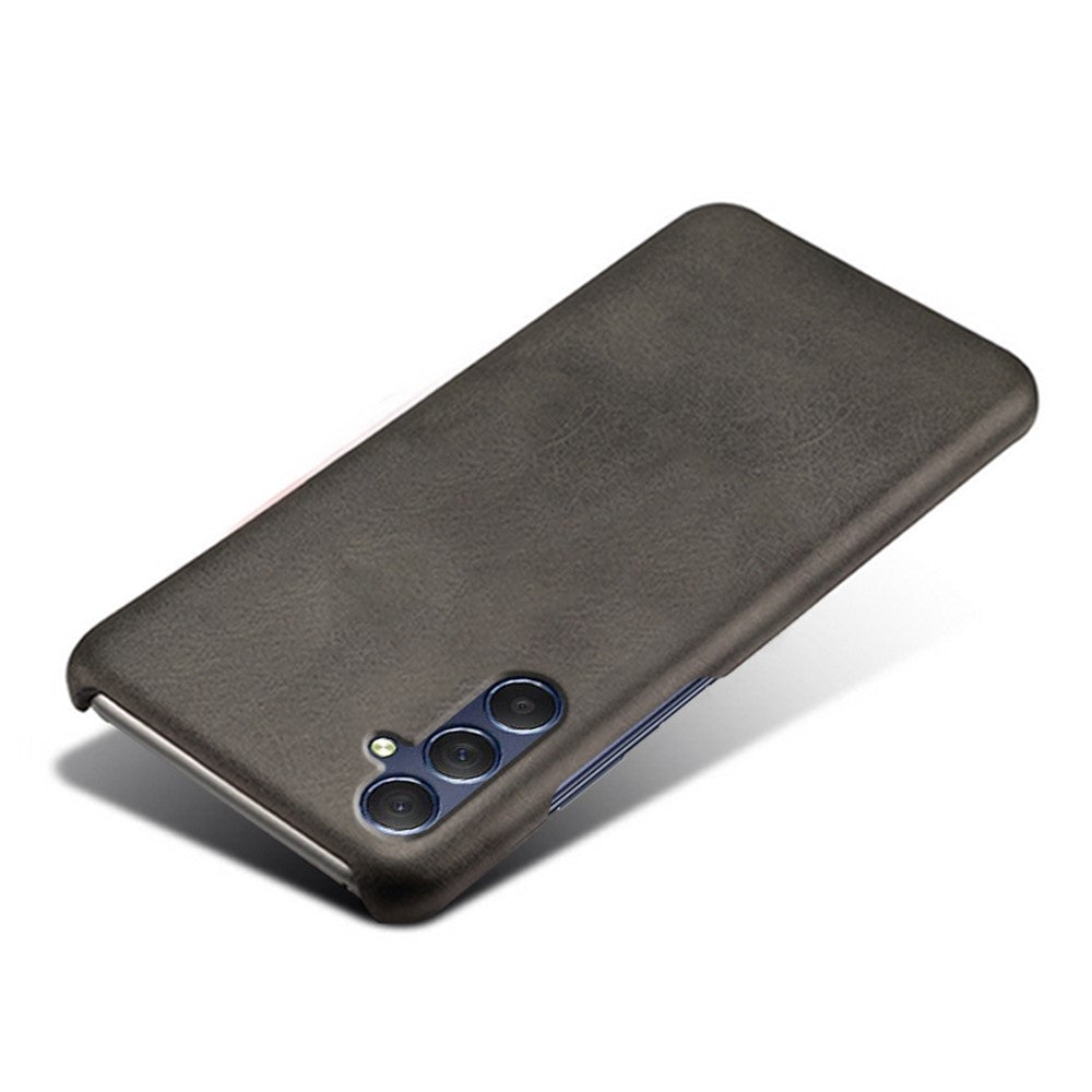 For Samsung Galaxy M54 5G / F54 5G Calf Texture Phone Case Shockproof PU Leather+PC Smartphone Cover - Black