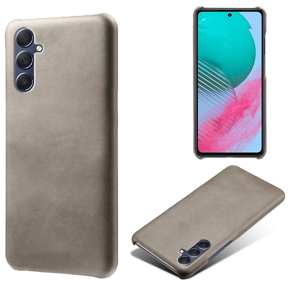 For Samsung Galaxy M54 5G / F54 5G Calf Texture Phone Case Shockproof PU Leather+PC Smartphone Cover - Grey