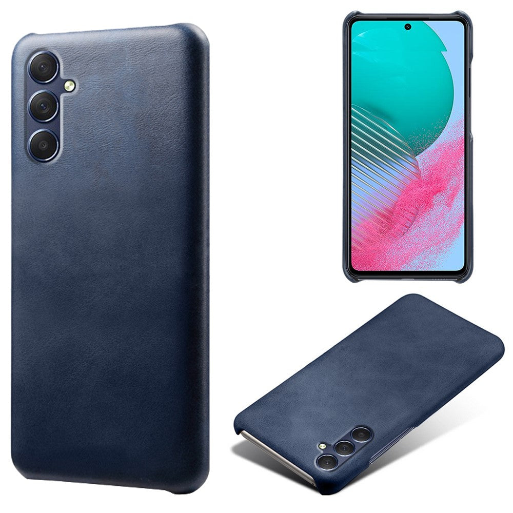 For Samsung Galaxy M54 5G / F54 5G Calf Texture Phone Case Shockproof PU Leather+PC Smartphone Cover - Blue