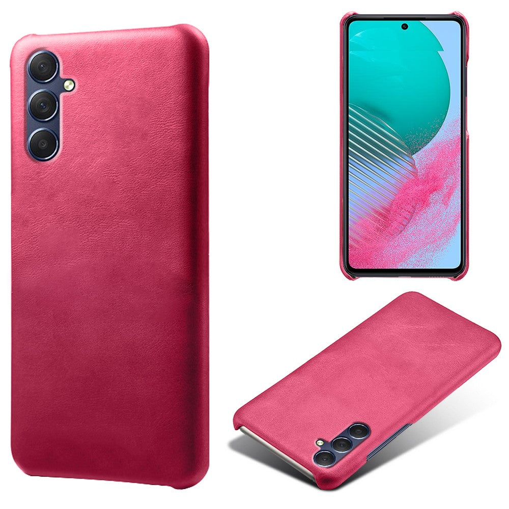 For Samsung Galaxy M54 5G / F54 5G Calf Texture Phone Case Shockproof PU Leather+PC Smartphone Cover - Rose