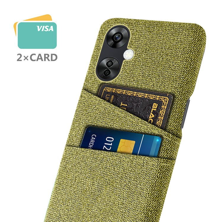 For OnePlus Nord CE3 5G / CE 3 Lite 5G / Nord N30 5G Cell Phone Case Hard PC + Cloth Mobile Phone Cover with Dual Card Slots - Yellow