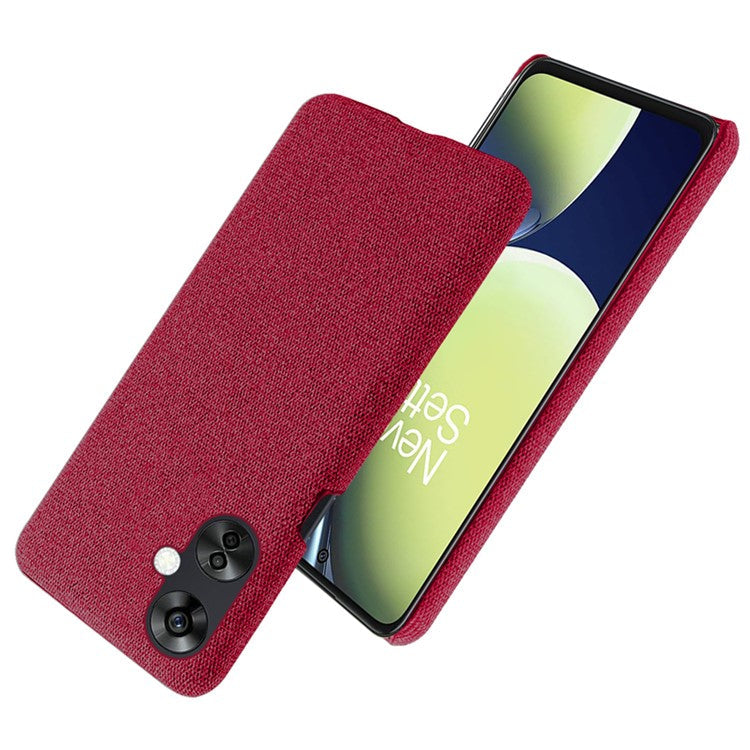 For OnePlus Nord CE3 5G / CE 3 Lite 5G / Nord N30 5G Shockproof Non-Slip Case Cloth+Hard PC Protective Phone Cover - Red