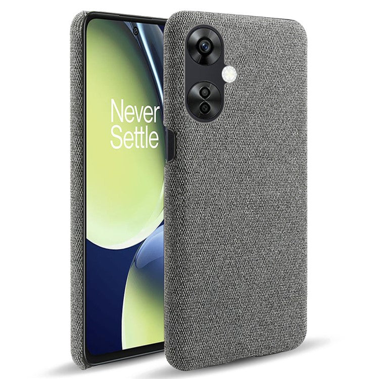 For OnePlus Nord CE3 5G / CE 3 Lite 5G / Nord N30 5G Shockproof Non-Slip Case Cloth+Hard PC Protective Phone Cover - Grey